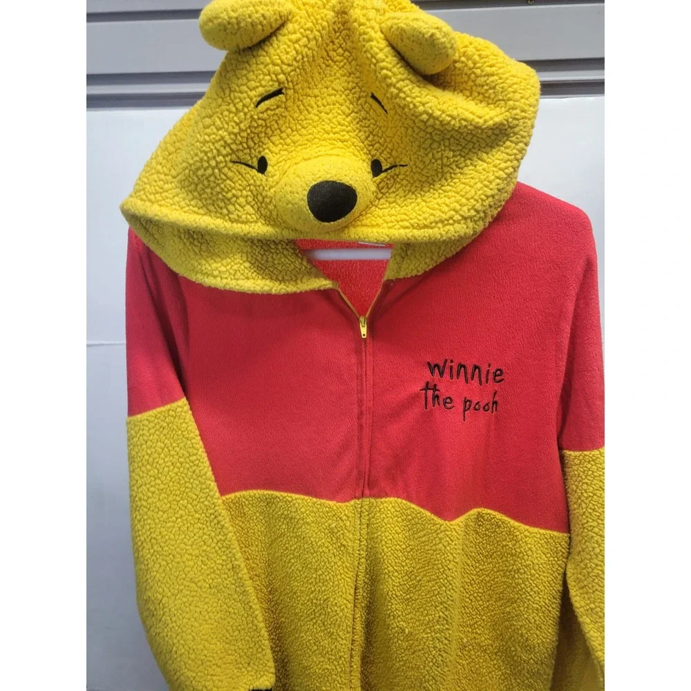 Disney Kids Winnie the Pooh Fleece Hooded‎ Pajamas Onesie XLarge 18 20
